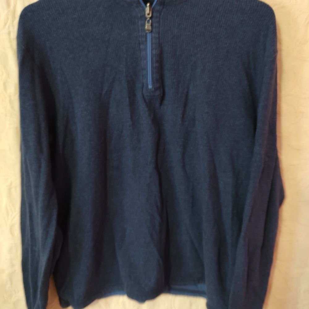 Joseph Aboud Men's Navy Zip-Up Sweater Size Large
